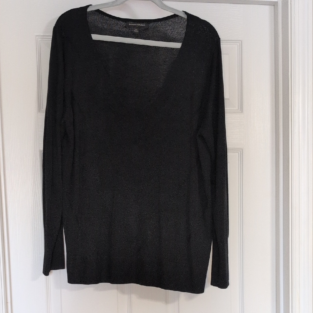 Banana Republic Black V-Neck Sweater